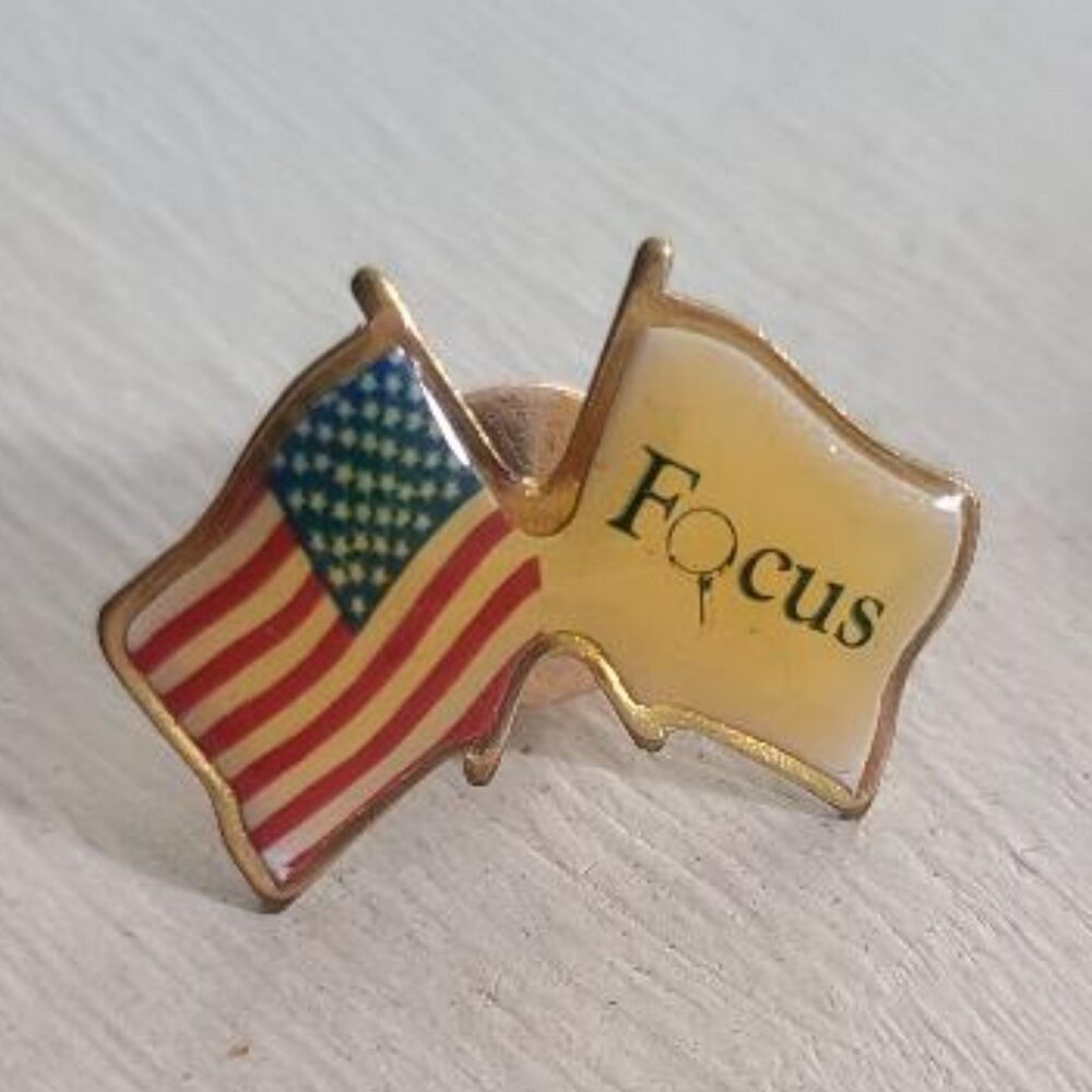 Focus Company American Flag Vintage Lapel Pin